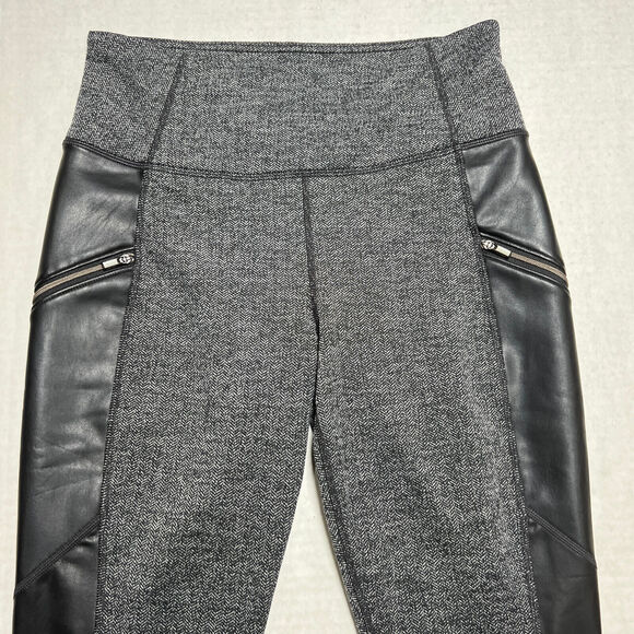 NWOT Athleta Herringbone Luxe Metro Drifter Leggings SIZE S Gray Black Pants - Picture 9 of 12